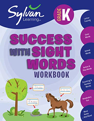 Book Cover Kindergarten Success with Sight Words Workbook: Letter Tracing, Color Words, Animal Words, Action and Play Words, Counting and Number Words, ... and More (Sylvan Language Arts Workbooks)