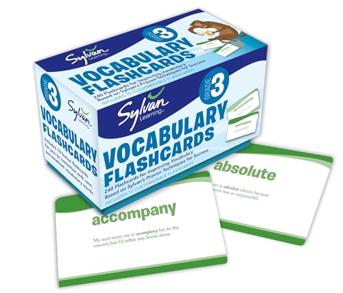 Book Cover 3rd Grade Vocabulary Flashcards: 240 Flashcards for Improving Vocabulary Based on Sylvan's Proven Techniques for Success (Sylvan Language Arts Flashcards)