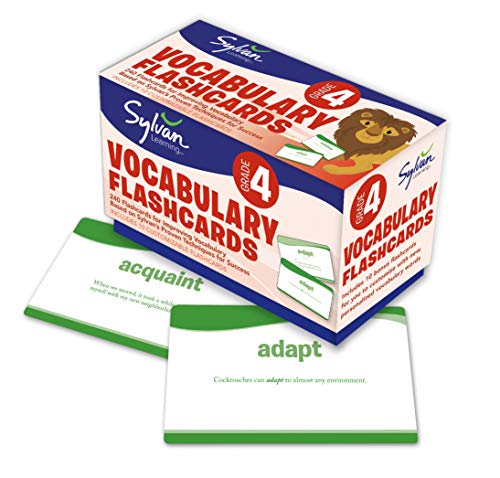Book Cover 4th Grade Vocabulary Flashcards: 240 Flashcards for Improving Vocabulary Based on Sylvan's Proven Techniques for Success (Sylvan Language Arts Flashcards)