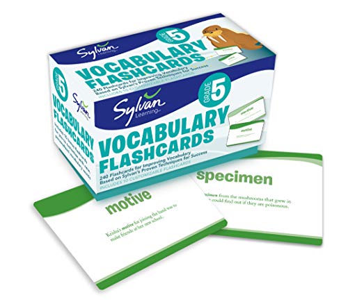 Book Cover 5th Grade Vocabulary Flashcards: 240 Flashcards for Improving Vocabulary Based on Sylvan's Proven Techniques for Success (Sylvan Language Arts Flashcards)