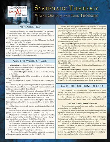 Book Cover Systematic Theology Laminated Sheet (Zondervan Get an A! Study Guides)