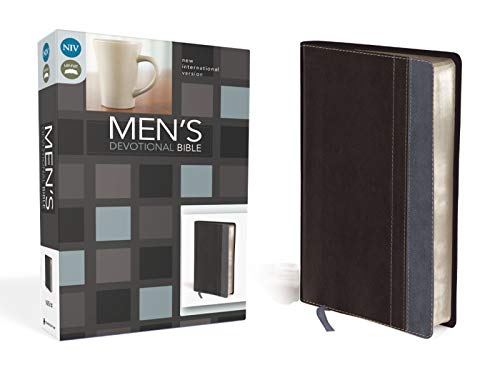 Book Cover NIV, Men's Devotional Bible, Leathersoft, Charcoal Grey/Steel Blue