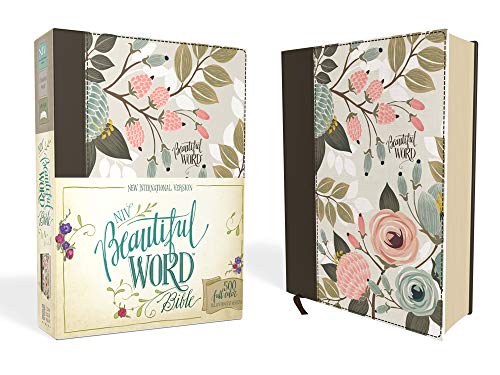 Book Cover NIV, Beautiful Word Bible, Cloth over Board, Multi-color Floral: 500 Full-Color Illustrated Verses