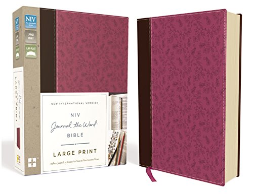 Book Cover NIV, Journal the Word Bible, Large Print, Leathersoft, Pink/Brown: Reflect, Journal, or Create Art Next to Your Favorite Verses