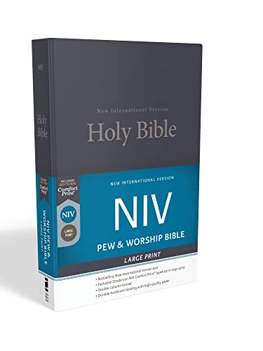 NIV, Pew and Worship Bible, Large Print, Hardcover, Blue, Comfort Print