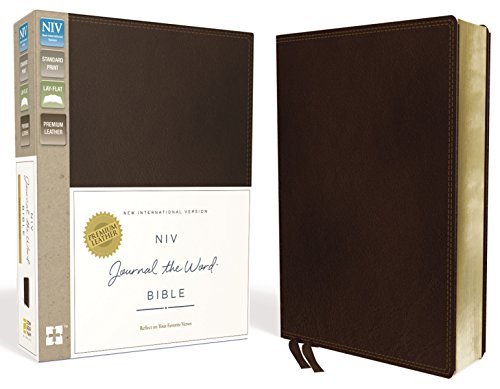 Book Cover NIV, Journal the Word Bible, Premium Leather, Brown: Reflect on Your Favorite Verses