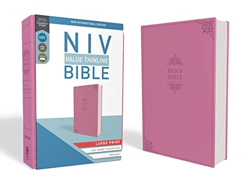 Book Cover NIV, Value Thinline Bible, Large Print, Leathersoft, Pink, Comfort Print