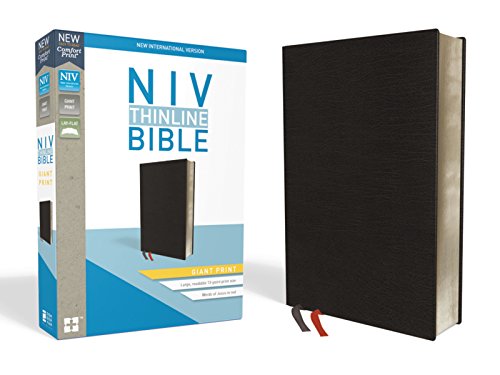 Book Cover NIV, Thinline Bible, Giant Print, Bonded Leather, Black, Red Letter Edition, Comfort Print
