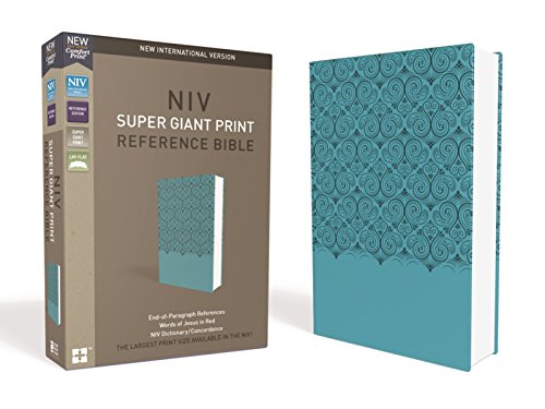 Book Cover NIV, Super Giant Print Reference Bible, Leathersoft, Teal, Red Letter Edition, Comfort Print