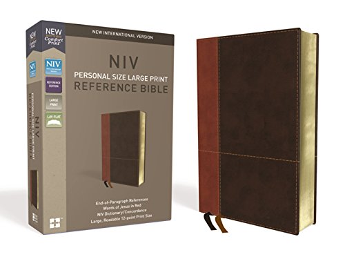 Book Cover NIV, Personal Size Reference Bible, Large Print, Leathersoft, Tan/Brown, Red Letter Edition, Comfort Print