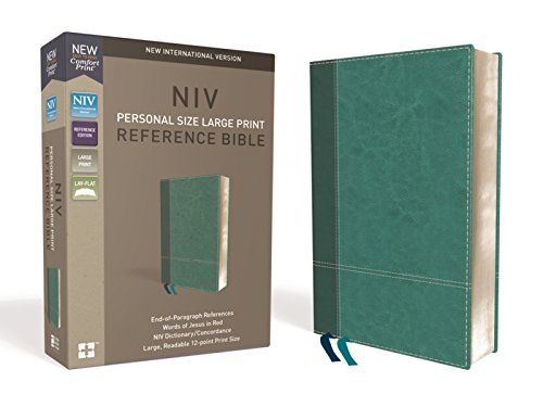 Book Cover NIV, Personal Size Reference Bible, Large Print, Leathersoft, Teal, Red Letter, Comfort Print