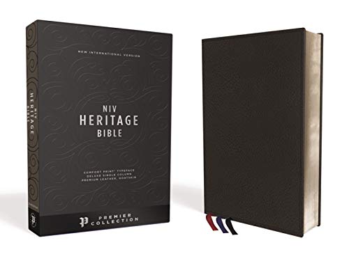 Book Cover NIV, Heritage Bible, Deluxe Single-Column, Premium Leather, Goatskin, Black, Premier Collection, Comfort Print