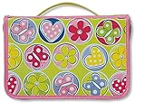 Butterflies and Blossoms Bible Cover for Girls, Zippered, with Handle, Multi Color, Medium