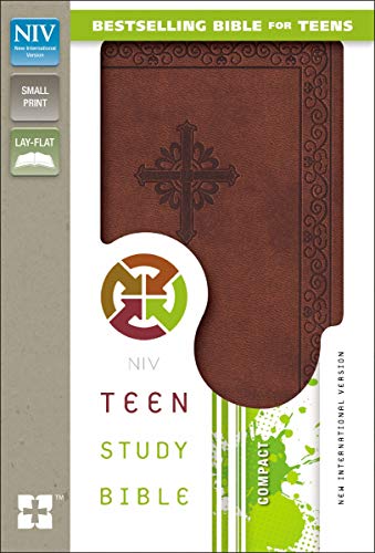 Book Cover NIV, Teen Study Bible, Compact, Leathersoft, Brown