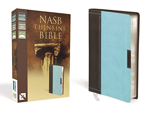 Book Cover NASB, Thinline Bible, Leathersoft, Brown/Blue, Red Letter Edition