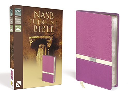 Book Cover NASB, Thinline Bible, Leathersoft, Purple/Cream, Red Letter Edition