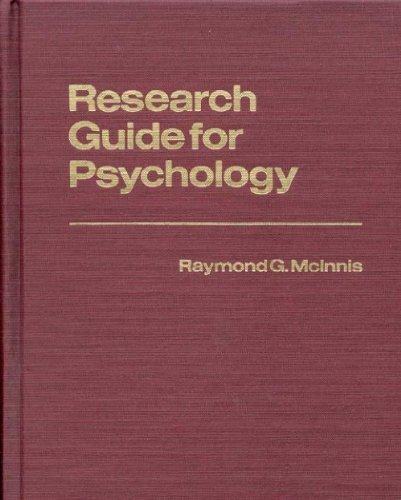 Research Guide for Psychology (Reference Sources for the Social Sciences and Humanities)