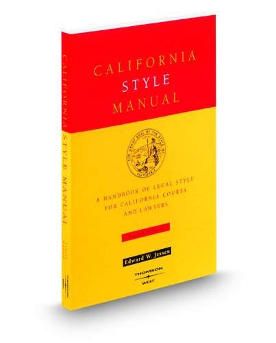 Book Cover California Style Manual, 4th