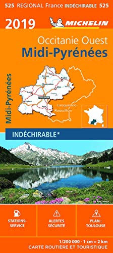 Michelin Map 525 Midi - Pyrenees (France) (Haute Resistance) (Tear-Resistant) (Multilingual Edition)