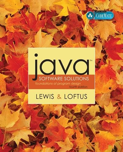 Java Software Solutions: Foundations of Program Design (4th Edition) (Addison-Wesley's Codemate)