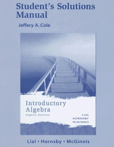 Student Solutions manual for Introductory Algebra
