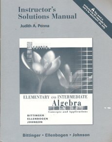 Instructor's Solutions Manual Elementary and Intermediate Algebra: Concepts and Applications, Fourth Edition