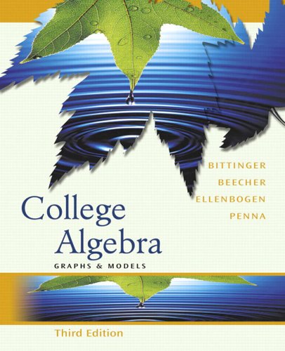 College Algebra: Graphs and Models Graphing Calculator Manual Package (3rd Edition)