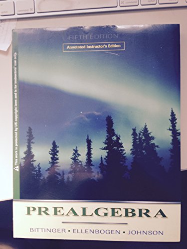 Prealgebra Fifth Edition Annotated Instructor's Edition
