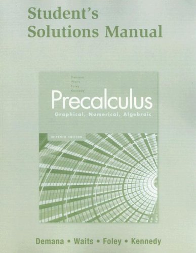 Precalculus: Graphical, Numerical, Algebraic Student Solutions Manual