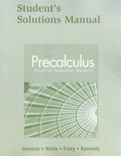Book Cover Precalculus: Graphical, Numerical, Algebraic Student Solutions Manual