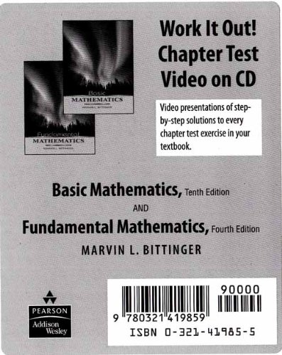 Work It Out! Chapter Test for Basic Mathematics, 10th Edition / Fundamental Mathematics, 4th Edition