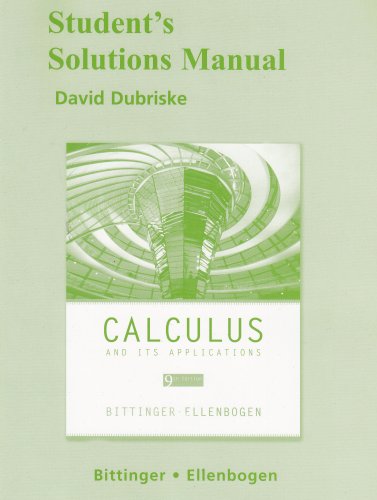 Student Solutions Manual for Calculus and Its Applications