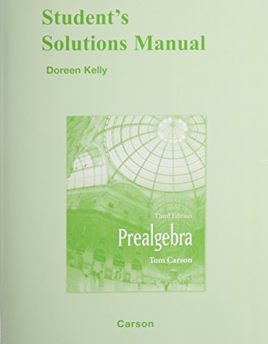 Student Solutions Manual for Prealgebra