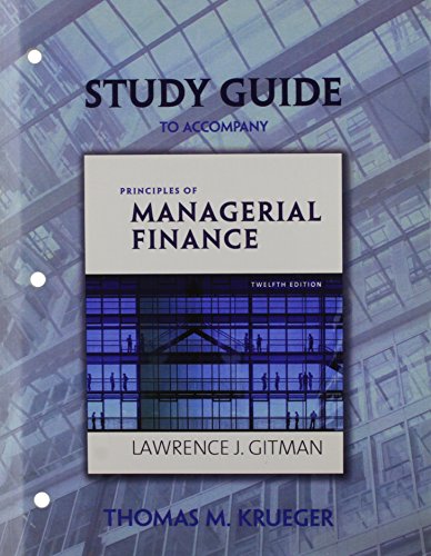 Study Guide for Principles of Managerial Finance