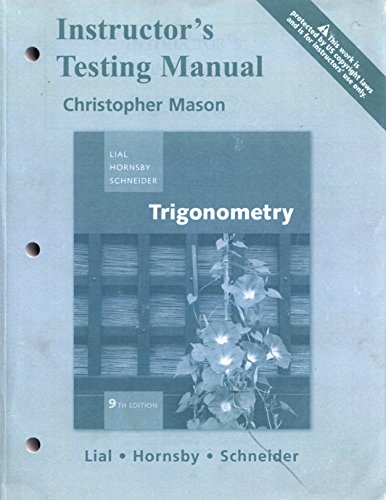 Instructor's Testing Manual Trigonometry 9th Edition