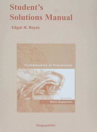 Student Solutions Manual for Fundamentals of Precalculus