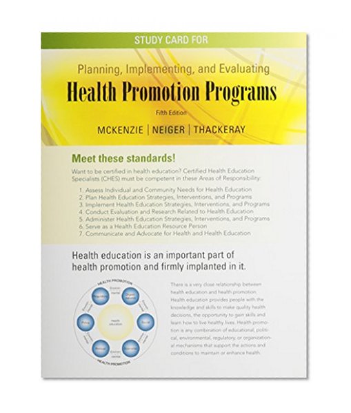 Study Card for Planning, Implementing, and Evaluating Health Promotion Programs: A Primer (Integrated Component)