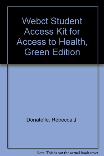 WebCT Student Access Kit for Access to Health, Green Edition