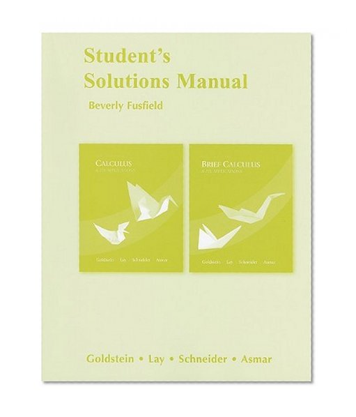 Student Solutions Manual for Calculus and Its Applications