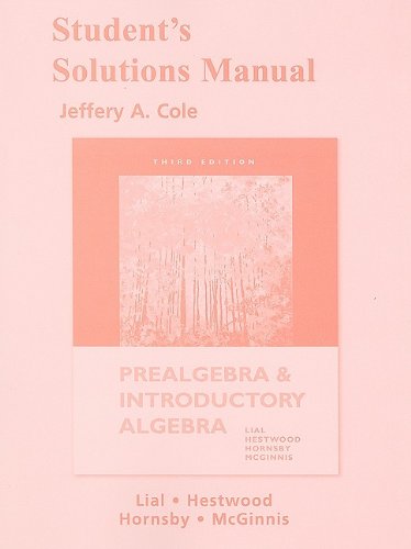 Student Solutions Manual for Prealgebra and Introductory Algebra