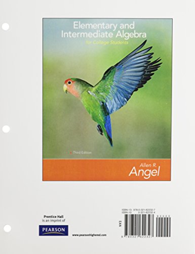 Elementary and Intermediate Algebra for College Students, A La Carte plus MyMathLab (3rd Edition)
