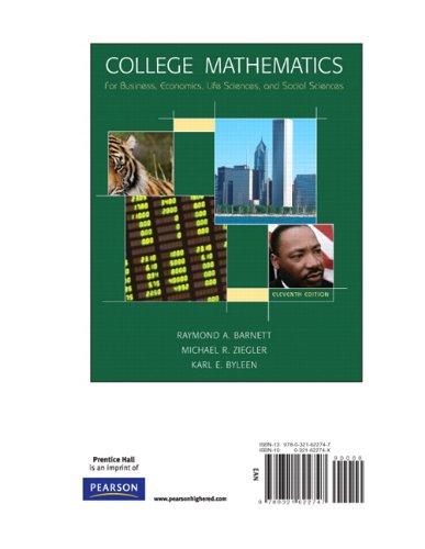 College Mathematics for Business, Economics, Life Sciences & Social Sciences, Books a la Carte Edition (11th Edition)