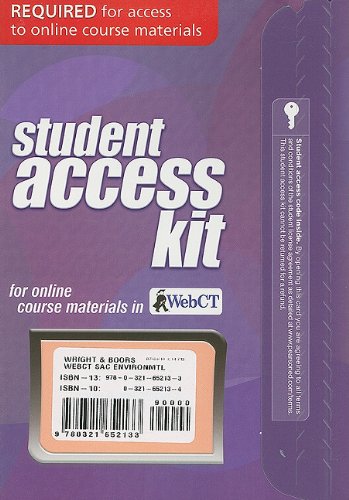 WebCT Student Access Kit for Environmental Science: Toward a Sustainable Future (11th Edition)
