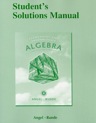Student Solutions Manual for Elementary & Intermediate Algebra for College Students
