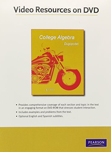 Videos on DVD with Optional Subtitles for College Algebra