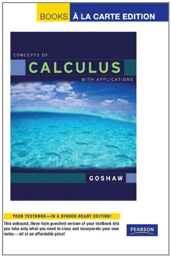 Concepts of Calculus with Applications, Books a la Carte Edition