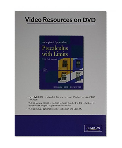 Videos on DVD-ROM with Optional Subtitles for A Graphical Approach to Precalculus with Limits: A Unit Circle Approach
