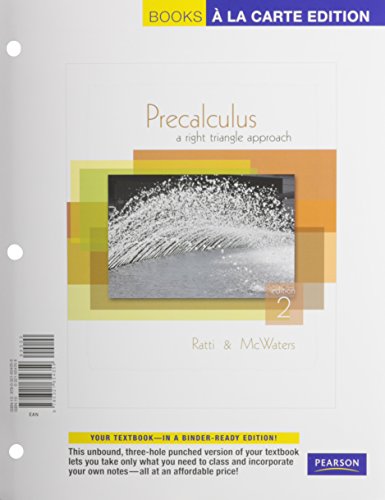 Precalculus: A Right Triangle Approach, A La Carte Plus MyMathLab -- Access Card Package (2nd Edition)