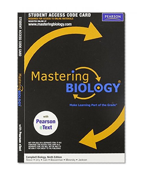 MasteringBiology with Pearson eText Student Access Code Card for Campbell Biology, 9th Edition