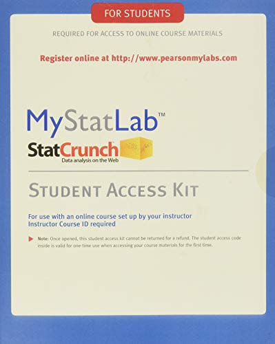MyStatLab Student Access Kit: Including Statcrunch